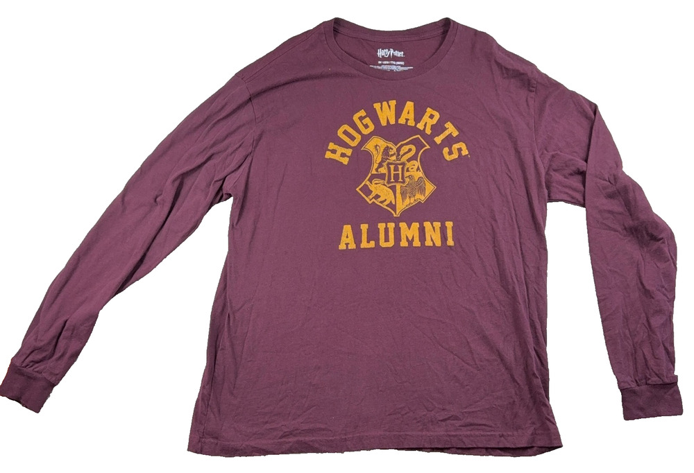 Harry Potter Hogwarts Alumni Burgundy Long Sleeve T Shirt 2X 50/52